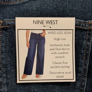 Nine West Women's Wide Leg Jean Stud Multiple Sizes